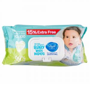 dafi-baby-wipes-20pcs-149000000015_0.jpg دستمال مرطوب پاک کننده کودک دافی مدل اکسترا بسته سبز 100 عددی - لیپورا
